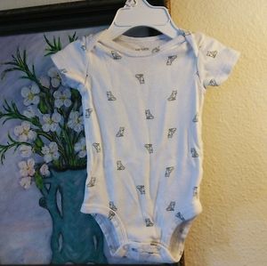 short sleeve white fox onesie